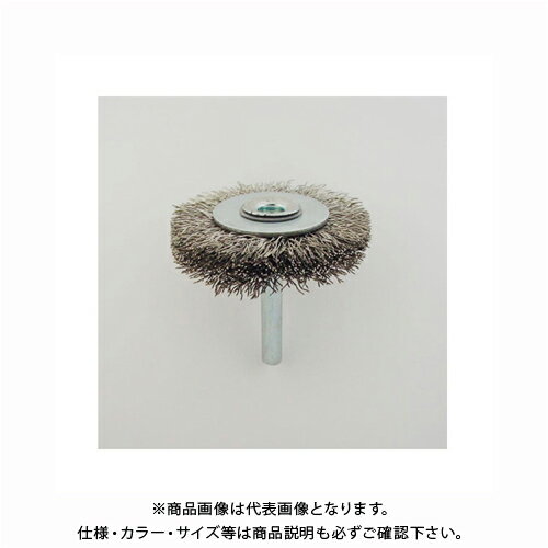 【※※ ご購入の前に必ずお読みください ※※】 こちらの商品は、お取り寄せに送料がかかる商品となっており、 少しでもお安く提供させていただくため、同じ仕入先のご注文とまとめて発注を行っています。 注文状況によりましては、商品の発送に約1ヶ月ほどお時間を頂く場合がございます。 お急ぎの場合は、お問い合わせフォームよりご連絡ください。 ※別途送料が必要です。 【注意】 ※ご注文後に納期に時間がかかる理由等でのキャンセルはお受けできかねますので 予めご了承頂ますよう、お願い致します。 【メーカー】 ●サンフレックス 【特長】 ●ペンキ剥がし、サビ落とし、バリ取り、スケール調整等、幅広い用途にご利用頂けます！ ●ステンレス線…耐酸、耐アルカリ性と耐熱性に優れ、錆びにくく、粘りがあり、“折れ飛び”も少ないです 【仕様】 ■線径：0.3mm ■軸径：6φ ■許容回転数：7.000rpm ■先端サイズ：50径×10mm厚 ■重量：64g ■材質：ステンレス線 【材質・仕上げ】 ●ステンレス線 【サイズ】 ●先端部　直径50×厚さ10mm 【質量】 ●64g 【関連商品】 サンフレックス 軸付ホイールワイヤーブラシ75mm径（鋼線） No.4023 サンフレックス 軸付ホイールワイヤーブラシ100mm径（鋼線） No.4024 サンフレックス 軸付ホイールワイヤーブラシ50mm径（真鍮線） No.4025 サンフレックス 軸付ホイールワイヤーブラシ75mm径（真鍮線） No.4026 サンフレックス 軸付ホイールワイヤーブラシ100mm径（真鍮線） No.4027 サンフレックス 軸付ホイールワイヤーブラシ75mm径（ステンレス線） No.4029 サンフレックス 軸付カップ型ワイヤーブラシ50mm径（鋼線） No.4101 サンフレックス 軸付カップ型ワイヤーブラシ65mm径（鋼線） No.4102 &nbsp; &nbsp;