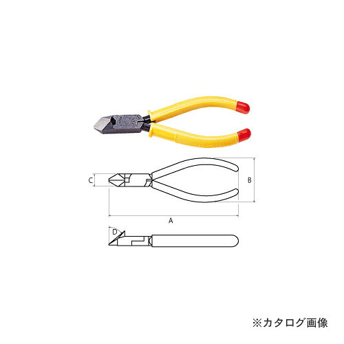 【メーカー】 ●花園工具（株） 【特長】 ●あらゆる電気工事・通信工事の細線や銅線の切断に最適です。 ●成型カバー付 【仕様】 ●サイズ：156mm(6in) ●寸法(mm)：A/156・B/54・C/15・D/11・角度/40°・刃幅/25 ●切断能力(φ)：鉄線1.2/銅線2.6 ●質量g：140 【関連商品】 VICTOR 花園工具 30-P エアニッパー用増圧機(VA-30用) VICTOR 花園工具 322-100 斜ニッパー VICTOR 花園工具 322-A-125 斜ニッパー(成型カバー付) VICTOR 花園工具 322-A-175 斜ニッパー(成型カバー付) VICTOR 花園工具 322-AE-125 斜ニッパー(成型カバー・穴付) VICTOR 花園工具 322-AE-150 斜ニッパー(成型カバー・穴付) VICTOR 花園工具 322-AE-175 斜ニッパー(成型カバー・穴付) VICTOR 花園工具 322-B-100 斜ニッパー(ソフトカバー付) VICTOR 花園工具 322-B-125 斜ニッパー(ソフトカバー付) VICTOR 花園工具 322-B-150 斜ニッパー(ソフトカバー付)