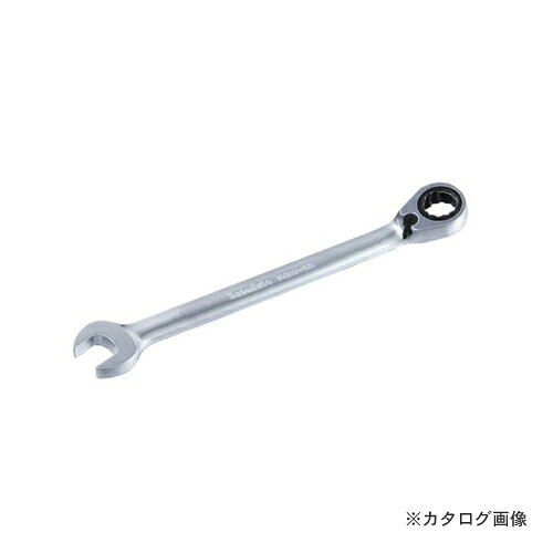 【メーカー名】 ●スエカゲツール(株) 【特長】 ●高能率ギアレンチのオフセット型リバースギアレンチ。 ●フラットな右回転切り替えスイッチはワンフィンガーで簡単に操作できます。 ●メガネ部はストッパー付き（リングストップ）のためナットを確実にホールドし、作業性が大幅にアップします。 【仕様】 ●サイズ：24mm ●D1：52.2mm ●D2：46.0mm ●T1：14.5mm ●全長：323mm ●重量：480g ●送り角：5度 ●ギア数：72山