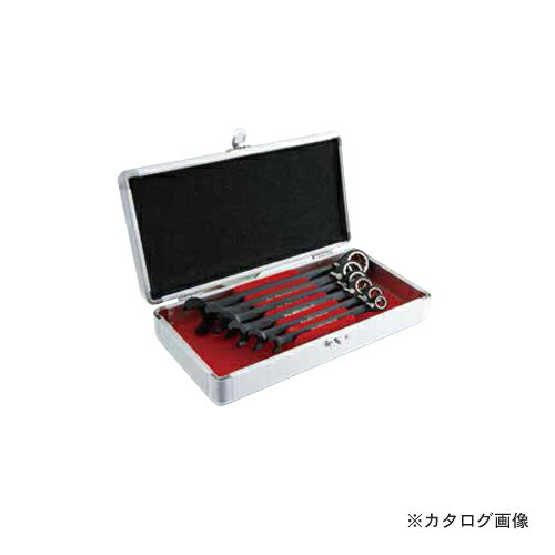 【メーカー名】 ●スエカゲツール(株) 【特長】 ●6本組ラピッドスプラインギアレンチセット ●フラット形状の左右回転切替スイッチは本体と一体化し、見た目もスマートで操作フィーリングも抜群です。 ●メガネ部は本締め作業が可能なギアを採用し、作業性は抜群です。 ●独自のスプライン形状のため、一つのサイズでいろんなネジに対応できます。 ●スパナ部は特殊形状(RAPID Design)により、ボルト・ナットに対していちいち掛け替えることなくラチェット感覚で作業できます。早回し効果抜群です。 【仕様】 ●アルミケース入り ●重量：1.0kg 【セット内容】 ●8mm(品番：RSG-08) ●10mm(品番：RSG-10) ●12mm(品番：RSG-12) ●13mm(品番：RSG-13) ●14mm(品番：RSG-14) ●17mm(品番：RSG-17)×1