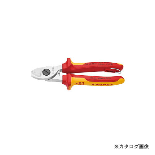 【メーカー名】 ●KNIPEX 【特長】 ●単線および多芯の銅／アルミニウムケーブルを切断します。 ●スチール製ワイヤーおよび硬引銅線には適しません。 ●刃は焼き入れされ、精密研削されています。 ●つぶれなく滑らかで、きれいに切断します。 ●片手操作で簡単に切断できます。 ●挟み込み防止により、指が挟まれるのを防ぎます。 ●調整可能なねじ式ジョイント、自動ロック機構。 ●高級特殊工具鋼、鍛造品、油焼き入れ。 ●銅およびアルミの単線・複合線を切断することができます。 ●ブレードは精密に研磨され、焼き入れ処理が施されています。 ●ケーブルを変形させず、綺麗に切断することができます。 ●片手で簡単に作業できます。 ●ハンドルはつば付きで、しっかり握ることができます。 ●挟み込み防止により、指が挟まれるのを防ぎます。 ●スクリュージョイントは調節可能です。 【仕様】 ●ヘッド仕上げ：クロームメッキ ●ハンドル仕様：1000V絶縁(VDE絶縁テスト済み) ●ねじ式ジョイント ●切断能力(銅線（多芯）；mm2)：50. ●切断能力(銅線（多芯）/直径；φmm)：15.0 ●AWG：1/0 ●全長(mm)：165 ●質量(g)：256 【関連商品】 クニペックス KNIPEX 0306-180TBK 絶縁ペンチ 1000V 落下防止 BK クニペックス KNIPEX 0826-145TBK 絶縁ニードルノーズペンチ 落防 BK クニペックス KNIPEX 1106-160TBK 絶縁エンドワイヤーストリッパー 落防 BK クニペックス KNIPEX 1366-180TBK 絶縁カッティングストリッパー 落防 BK クニペックス KNIPEX 1396-200TBK 絶縁エレクトロプライヤー 落下防止 BK クニペックス KNIPEX 2506-160TBK 絶縁ラジオペンチ 落下防止 BK クニペックス KNIPEX 2616-200TBK 絶縁先長ラジオペンチ落下防止 BK クニペックス KNIPEX 2626-200TBK 絶縁先曲ラジオペンチ落下防止 BK クニペックス KNIPEX 7006-160TBK 絶縁斜ニッパー 落下防止 BK クニペックス KNIPEX 7006-180TBK 絶縁斜ニッパー 落下防止 BK クニペックス KNIPEX 7306-160TBK 絶縁コンパクトニッパー 落下防止 BK クニペックス KNIPEX 7406-200TBK 絶縁強力斜ニッパー 落下防止 BK クニペックス KNIPEX 7406-250TBK 絶縁強力斜ニッパー 落下防止 BK &nbsp; &nbsp;