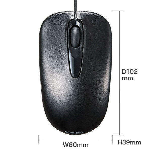 有線光学式マウス ブラック 3ボタン搭載 USB Type-A サンワサプライ SANWA MA-R115BK