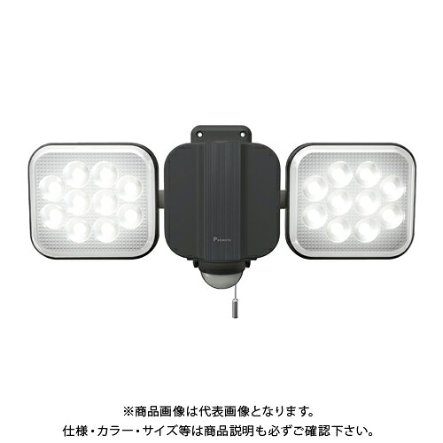 【メーカー】 ●プロモート(株) ※記載の商品画像はイメージ（代表画像）ですので画像だけの情報のみでご購入はお控え頂き、必ず記載内容をご確認下さい。 【仕様】 ●フリーアーム式で照射方向・取付自由自在 ●本体サイズ：高さ146mm幅313mm奥行125mm ●電源:AC100V電源（コード長3m） ●消費電力:約25W（待機時：1.0W以下） ●電球:LED ●全光束:約2000ルーメン ●LED設計寿命:40,000時間 ●センサー機能:探知角度水平約140°:探知距離（最大）約8m ●点灯時間:約5秒〜約5分 ●昼夜切替え機能:あり（昼の明るいときも点灯/夜の暗いときだけ点灯） ●設置場所:屋内、屋外用（防雨タイプIP44） ●取付け方法:ネジ取付、クランプ取付(通常Lボルト1本式)、市販バンド取付