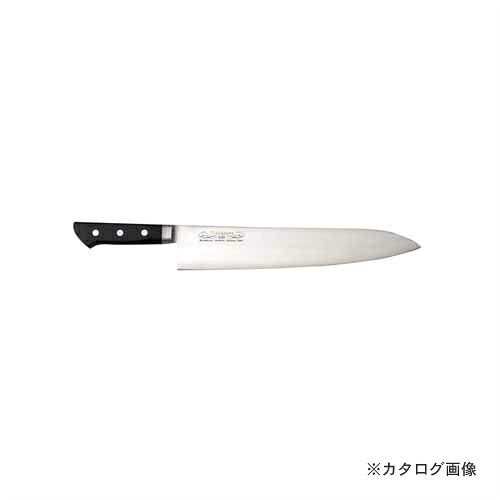 【メーカー名】 ●（株）マサヒロ 【特長】 ●MV口金牛刀シリーズは、錆に強く切れ味の持続性に優れた、当社オリジナルのステンレス鋼（MBS-26）を使用した、最高級のステンレス包丁の数々です。 【仕様】 ●手に伝わる重量感はプロの感覚そのままに、実用性を重視した本職用牛刀です。