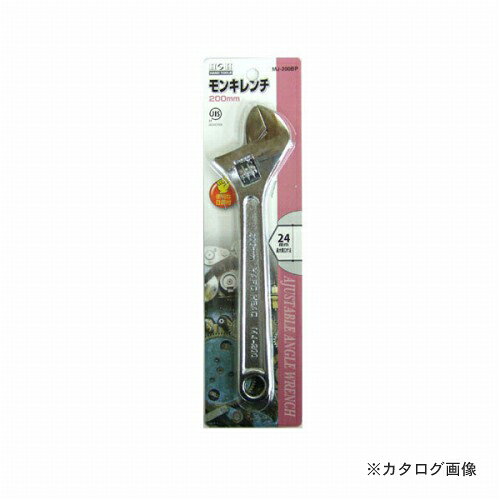 【メーカー名】 ●三共コーポレーション 【特長】 ●便利な目盛付。日本工業規格(新JIS)のH級(強力級)なので耐久性は抜群で安心して作業ができます 【仕様】 ●最大口開き寸法/0 〜 24mm ●本体材質/クロームバナジューム鋼 ●サイズ/200mm ●くわえられるネジの呼び径/(mm)16　(吋)1/2