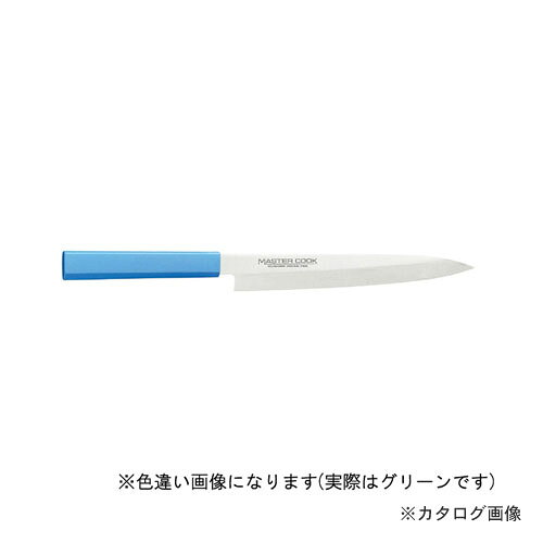 【メーカー名】 ●片岡製作所 【特長】 ●砥石による本格的な刃付けを施し、鋭い切れ味を長く持続させます。 ●プロの技術者により、本刃付けする前に研ぎなおしを容易にするため、水砥の荒砥・中砥を使用し、刃基を研ぎだしてあります。 ●抗菌剤が配合されたプラスチック製ハンドル。 【仕様】 ●全長：354mm ●重量：130g ●材質：刀身：モリブデンバナジウム鋼 / ハンドル：ノバロンAGZ330(銀系無機抗菌剤)入りエラストマー樹脂 【関連商品】 片岡製作所 MCYK210M マスターコック 柳刃 210mm 片岡製作所 MCYK210P マスターコック 柳刃 210mm 片岡製作所 MCYK210Y マスターコック 柳刃 210mm 片岡製作所 MCYK210W マスターコック 柳刃 210mm 片岡製作所 MCYK210B マスターコック 柳刃 210mm