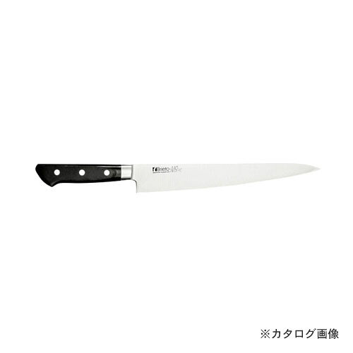 【メーカー名】 ●片岡製作所 【特長】 ●砥石による本格的な刃付けを施し、鋭い切れ味を長く持続させます。 ●プロの技術者により、本刃付けする前に研ぎなおしを容易にするため、水砥の荒砥・中砥を使用し、刃基を研ぎだしてあります。 ●1050℃で焼き入れ後に、−73℃以下に冷却する特別な処理により高い硬度と靭性を与え、切れ味を一段と高めてあります。 【仕様】 ●重量：160g ●材質：刀身：モリブデンバナジウム鋼 / ハンドル：抗菌剤入り黒積層強化木 ●原産国：日本 【関連商品】 片岡製作所 M1012 M10 PRO 筋引 270mm 片岡製作所 M1013 M10 PRO 筋引 240mm 片岡製作所 M912 M9 PRO 筋引 270mm 片岡製作所 M912-D.P.S M9 PRO 筋引 270mm 片岡製作所 M913-D.P.S M9 PRO 筋引 240mm