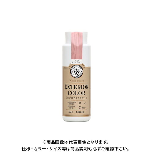 【メーカー】 ●和信ペイント(株) 【特長】 ●防虫・防腐・防カビ・防蟻・撥水の5つの効果で木を守る。 ●低臭で手軽に使用できる屋外用着色剤(ステイン)です。 ●色づきがよく、木目を活かしたエイジング塗装が可能。 ●えのぐ感覚で色の混ぜ合わせができます。 ●別の色を塗り重ねることで、単色塗りとはひと味違った仕上がりになります。 ●使ったハケは水で洗えます。石鹸や中性洗剤を使うと、よりきれいに洗うことができます。 ●屋外木部の着色と保護に。ウッドプランターなどをしっかり守る。 ※撥水効果が出て上塗りしにくい場合は、サンドペーパーで表面を軽く研磨してください。 【仕様】 ●品番：#800794 ●色：オールドピンク ●サイズ(横×縦×高さ)：48×48×151mm ●重量：0.24kg ●内容量：180ml ●塗り面積：約2m' ※塗面積は、1回塗りした場合の目安です。 ●乾燥時間：約2時間 ●うすめ液：水(水道水) 【注意】 ※塗装が染み込めない場所には着色できません。 【関連商品】 和信ペイント Wood Atelier エクステリアカラー EC-01 ホワイト 180ml #800791 和信ペイント Wood Atelier エクステリアカラー EC-02 アイボリー 180ml #800792 和信ペイント Wood Atelier エクステリアカラー EC-03 スカイグレー 180ml #800793 和信ペイント Wood Atelier エクステリアカラー EC-05 アイスブルー 180ml #800795 和信ペイント Wood Atelier エクステリアカラー EC-06 ダスティグリーン 180ml #800796 和信ペイント Wood Atelier エクステリアカラー EC-07 デニムブルー 180ml #800797 和信ペイント Wood Atelier エクステリアカラー EC-08 オリーブグリーン 180ml #800798 和信ペイント Wood Atelier エクステリアカラー EC-09 バーガンディ 180ml #800799 和信ペイント Wood Atelier エクステリアカラー EC-10 ライトブラウン 180ml #800800 &nbsp;