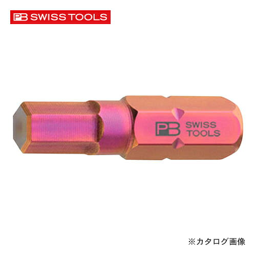 【メーカー】 ●PBスイスツールズ社 【特長】 ●強度と精度に優れた差込角1/4”(6.35mm)の六角ビットです。 【仕様】 ●サイズ(”)：7/64 ●全長(mm)：25 ●質量(g)：4.5