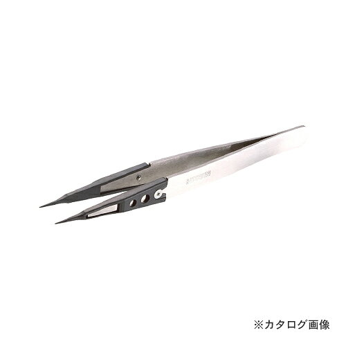 【メーカー名】 ●ホーザン（株） 【特長】 ●チップ交換式ピンセット。先端チップのみが取り替え可能で経済的。 ●ナット不要。ネジをゆるめるだけでチップ交換。 ●チップは静電気対策されたエンジニアプラスチックを使用。 ●本体材質はステンレスで、ステンレスピンセットのような使用感。 【仕様】 ●全長：125mm ●先端幅：0.4mm ●重量：17g ●材質：PEEK（チップ）/ステンレス（本体） ●入数：2個1組 ●色：黒（チップ） ●耐熱温度：315℃（チップ） ●完全非磁性(チップのみ） ●ESD管理値(Ω)：接地抵抗 Rg＜1×10(12) 【関連商品】 ホーザン HOZAN プラチップピンセット P-640-P ホーザン HOZAN プラチップピンセット P-644-P ホーザン HOZAN ESDチップピンセット P-640-S ホーザン HOZAN ESDチップピンセット P-642-S ホーザン HOZAN ESDチップピンセット P-643-S ホーザン HOZAN ESDチップピンセット P-644-S ホーザン HOZAN ESDチップピンセット P-645-S ホーザン HOZAN ESDチップピンセット P-650-S ホーザン HOZAN 開き幅広ピンセット P-848 ホーザン HOZAN 交換用 ESDチップ P-640S-1
