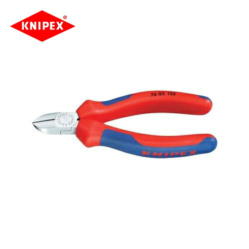 【メーカー】 ●KNIPEX社 【特長】 ●軟線・硬線・ピアノ線及び細い銅線も精密に切断することができます。 ●入念な焼入れ処理が施された刃の硬度は約HRC63。 ●ジョイント部は2枚合わせでスムーズに可動します。 ●材質はオイル焼き入れ焼き戻し処理済みのバナジウム電気鋼 ●切断面は傘状。 ※コンフォートハンドル（本品）は絶縁ではありません。 【仕様】 ●ヘッド仕上げ：クロームメッキ ●ハンドル仕様：コンフォート ●切断能力（軟線；φmm)：0.4-2.5 ●切断能力（中硬線；φmm)：1.8 ●切断能力(硬線；φmm)：1.0 ●切断能力(ピアノ線；φmm)：0.6 ●長さ(mm)：125 ●質量(g)：115 【関連商品】 クニペックス KNIPEX 絶縁強力型斜めニッパー 7406-200 クニペックス KNIPEX 強力型斜めニッパー 7412-180 クニペックス KNIPEX 強力型斜めニッパー 7421-200 クニペックス KNIPEX ピアノ線用ニッパー 7491-250 クニペックス KNIPEX エレクトロニクス斜ニッパー7502-125 クニペックス KNIPEX エレクトロニクス斜ニッパー7522-125 クニペックス KNIPEX エレクトロニクス斜ニッパー7552-125 クニペックス KNIPEX 電気技師用斜ニッパー7601-125 クニペックス KNIPEX 電気技師用斜ニッパー7622-125 クニペックス KNIPEX エレクトロニクス斜ニッパー7701-115