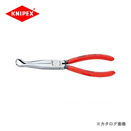 【メーカー】 ●KNIPEX社 【特長】 ●負荷のかかるつかみ、曲げ作業に最適なヘッド・先端部の強度を持つプライヤーです。 ●つかみ面は網目すじ入りです。 ●ヘッド先端はラウンド型です。 【仕様】 ●全長(mm):200 ●先端形状(mm)E×F:-×2.5 ●質量(g):177 ●口先の長さ(mm):73 ●ジョイント部の幅(mm):17.5 ●ジョイント部の厚さ(mm):9.5 ●口先先端の厚さ(mm):- ●口先先端の幅(mm):2.5 ●ハンドル：プラスチックコーティング 【材質・仕上げ】 ●オイル焼き入れ焼き戻し処理済クロムバナジウム電気鋼 【原産国】 ●ドイツ 【質量】 ●177G 【関連商品】 クニペックス KNIPEX 38メカニックプライヤー 200mm 3835-200 クニペックス KNIPEX 38メカニックプライヤー 200mm 3841-190 クニペックス KNIPEX 38メカニックプライヤー 200mm 3845-190 クニペックス KNIPEX 38メカニックプライヤー 200mm 3871-200 クニペックス KNIPEX 38メカニックプライヤー 200mm 3895-200 クニペックス KNIPEX 40万能グリッププライヤー 180mm 4004-180 クニペックス KNIPEX 40万能グリッププライヤー 250mm 4004-250 クニペックス KNIPEX 41グリッププライヤー 180mm 4104-180 クニペックス KNIPEX 41グリッププライヤー 180mm 4104-250 クニペックス KNIPEX 41グリッププライヤー 180mm 4104-300