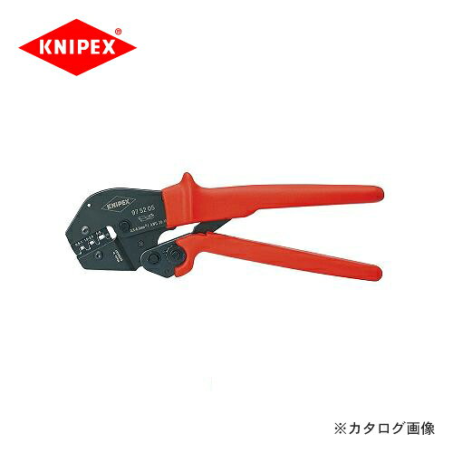 【メーカー】 ●KNIPEX社 【仕様】 ●対応端子：オープンバレル端子 ●能力：0.5-6.0mm、AWG20-10 ●長さ：250mm ●重量：570g 【関連商品】 クニペックス KNIPEX 97クリンピングプライヤー 9752-04 クニペックス KNIPEX 97クリンピングプライヤー 9752-06 クニペックス KNIPEX 97クリンピングプライヤー 9752-08 クニペックス KNIPEX 97クリンピングプライヤー 9752-09 クニペックス KNIPEX 97クリンピングプライヤー 9752-10 クニペックス KNIPEX 97クリンピングプライヤー 9752-13 クニペックス KNIPEX 97クリンピングプライヤー 9752-14 クニペックス KNIPEX 97クリンピングプライヤー 9752-19 クニペックス KNIPEX 97クリンピングプライヤー 9752-20 クニペックス KNIPEX 97クリンピングプライヤー 9752-23