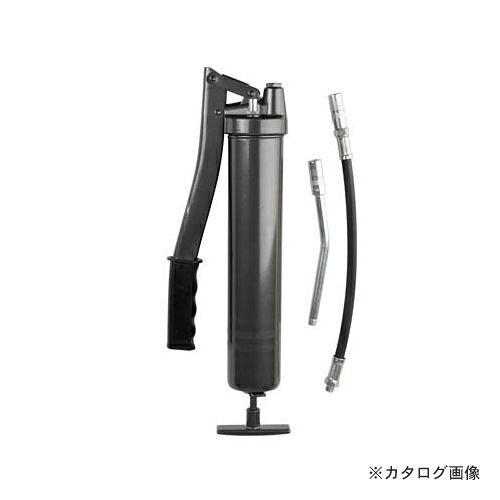 【メーカー】 ●PRESSOL 【特長】 ●150mmスタンダードノズルと300mmフレキシブルノズル付属。 ●ボディーチューブは1.5mm厚 ●耐久性を要する高度な工事に ●M10用、1／8”用ネジアダプターつき ●市販のグリスカートリッジをご使用下さい。 【仕様】 ●容量(g)：400 ●付属ノズル長(mm)：150・300 ●ネジサイズ：M10x1