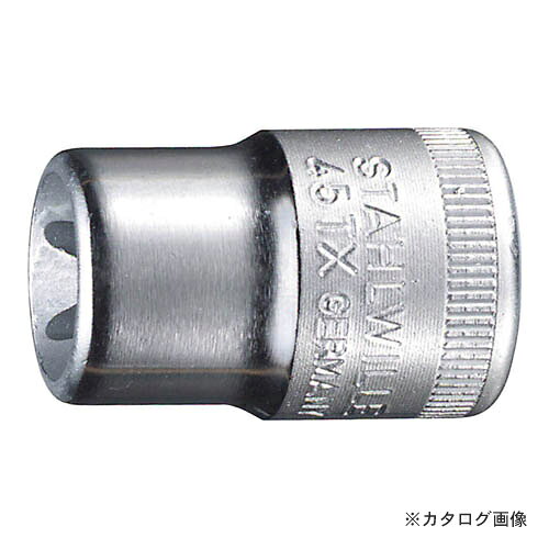 【メーカー】 ●Stahlwille (スタビレー) 【特長】 ●高品質なHPQシリーズの3／8”SQヘクスローブソケット（E型）。 【仕様】 ●サイズ：E5 ●全長(L；mm)：28 ●ソケット部外径(d1；mm)：7 ●差し込み部外径(d2；mm)：16.5 ●ソケット奥内径(d3；mm)：2.8 ●ボルト接触部内面奥行き(t1；mm)：5 ●最大奥行き(t2；mm)：16.5 ●質量(g)：23 ●先端内形寸法(mm)：4.7 ●適合ねじサイズ：M4