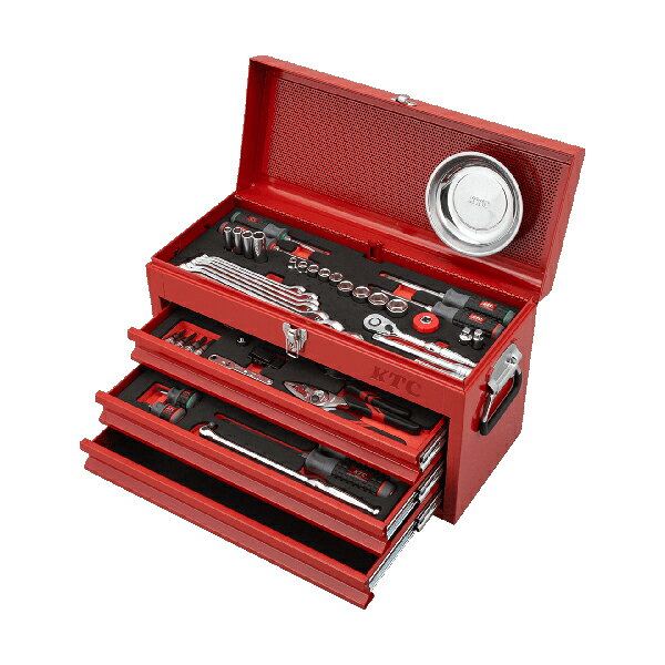 【送料別途】【直送品】KTC 工具セット チェストタイプ [66点] レッド SK3662XR