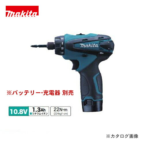 【メーカー】 ●（株）マキタ 【仕様】 ●穴あけ能力(mm)：鉄工φ10木工φ21 ●ネジ締め能力(mm)：木ネジφ5.1x63小ネジM6 ●チャック仕様(mm)：対辺6.35六角ビット ●回転数(min-1)[回転/分]：高速0〜1300、低速0〜350 ●全長(mm)：157 ●質量(kg)：0.88(バッテリ含む) ●1充電あたりの作業量(目安)[高速使用時]＊1： ・穴あけ：鉄工キリφ3mm1.6mm鋼板約250コ、木工φ9mm25mmラワン約190コ ・木ネジ：φ4.1x38mmラワン約130本 【セット内容・付属品】 ●プラスビット2-65 【関連商品】 マキタ Makita 充電式アングルドリル DA340DZ マキタ Makita 18V 充電式アングルドリル(バッテリ・充電器付) DA350DRF マキタ Makita 18V 充電式アングルドリル 本体のみ DA350DZ マキタ Makita アングルドリル DA4000LR マキタ Makita 7.2V 1.0Ah 充電式ペンドライバドリル 青 DF010DS マキタ Makita 7.2V 1.0Ah 充電式ペンドライバドリル 黒 DF010DSB マキタ Makita 7.2V 充電式ペンドライバドリル 青 本体のみ DF010DZ マキタ Makita 7.2V 充電式ペンドライバドリル 黒 本体のみ DF010DZB マキタ Makita 10.8V 1.3Ah 充電式ドライバドリル フルセット DF030DWX マキタ Makita 充電式ドライバドリル 10.8V バッテリー×2本・充電器・ケース付 DF031DSHX