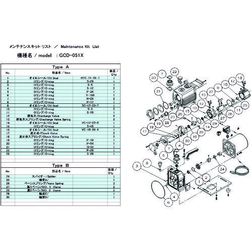 ULVAC GCD-051Xѥƥʥ󥹥åB GCD-051X MAINTENANCEKIT B