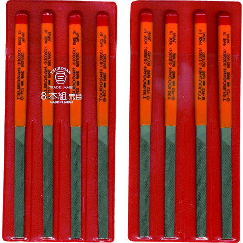 ツボサン 組ヤスリ 8本組 平 荒目 HI008-01