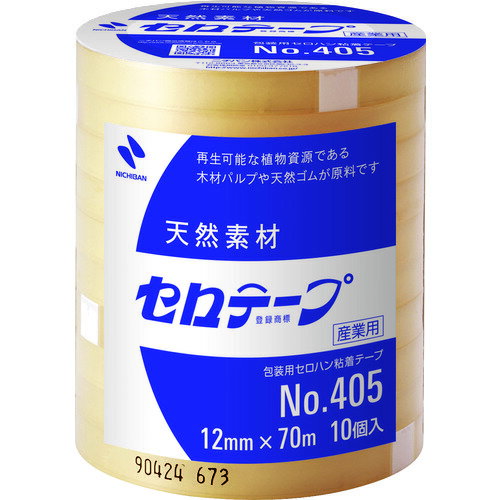 ニチバン セロテープ 405 12mm×70m バイオマスマーク認定製品 10巻 405-12X70