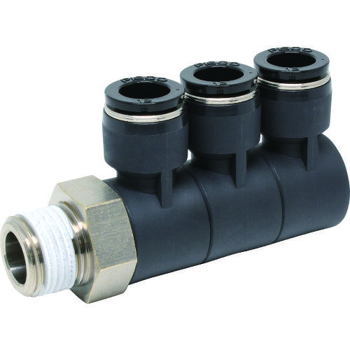 ピスコ チューブフィッティング トリプルユニバーサルエルボ チューブ12 接続口径R1/2 PHT12-04