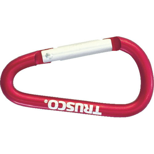 TRUSCO カラビナ 線径5mmX50mm D型 レッド TKN550R