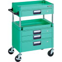 【送料別途】【直送品】TRUSCO ツールワゴン フェニックスワゴン 省音 600X400 H880 引出付 スライド1段 ヤンググリーン PEW-961M1V...
