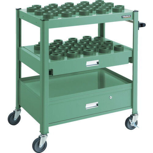 【送料別途】【直送品】TRUSCO TCW型ツーリングワゴン HSK40A専用 57個スライド棚引出し付 GN色 TCW-TF..