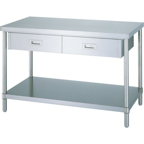 【送料別途】【直送品】シンコー ステンレス作業台片面引出付ベタ棚 間口1500×奥行750×高さ800 WDBN-15075