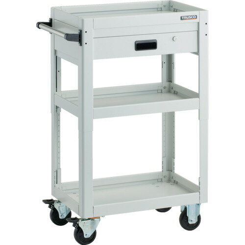 TRUSCO ツールワゴン ドルフィン 高さ調節式 600X400 1段引出 ホワイト DLWS-A963V-W