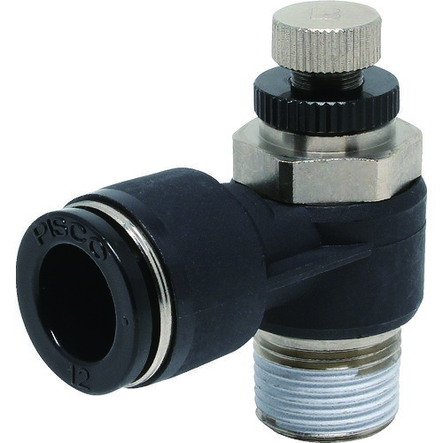 ピスコ スピードコントローラ エルボ メーターイン制御チューブ12ネジR3/8 JSC12-03B