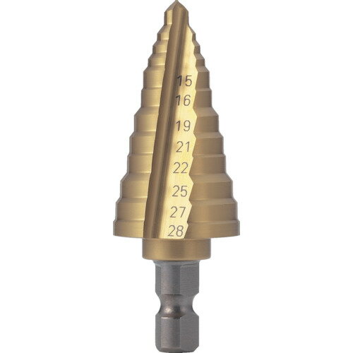 TRUSCO 電気設備用ステップドリル 2枚刃チタンコーティング 15~28mm NMS-28EG