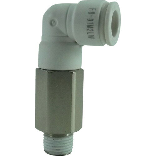 チヨダ ホース継手 ファイブロングメイルエルボ W(白) 8mm・R1/8 F8-01M2LW