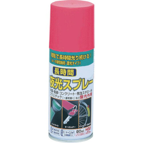 ニッぺ 長時間夜光スプレー 80ml 赤色 HUQ003-80 4976124322358