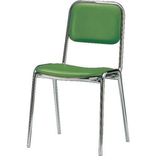 【ご注意】・商品画像はサイズ違いや色違いを含む代表画像(イメージ)を使用している商品がございます。　・モデルチェンジ等により仕様や色等の変更が生じる場合がございます。・画像の商品数と販売数は異なる場合がございます。(例：画像が2本でも販売は1本単位等)※販売単位が不明な場合は当店までお問い合わせくださ。商品画像とサイズ・色が違う等での返品・交換はお受けできませんので最終的な仕様等不明な点はメーカーHP等にてご確認くださいますよう、よろしくお願い致します。【メーカー】●藤沢工業（株）【特長】●食堂・会議室・公共施設に最適です。【仕様】●張地：ビニールシート張り●背面色：グリーン●座面色：グリーン●脚色：クロムメッキ●色：グリーン●座幅(mm)：355●座奥行(mm)：360●座高(mm)：435●積み重ね可能(4脚まで)●完成品【材質・仕上げ】●背部:ハードボード・ウレタンフォーム●座部:ハードボード・合板・ウレタンフォーム●脚部:φ19.3mmスチールパイプ（クロムメッキ）【特記事項】●北海道・沖縄・離島は除く【質量】●4.500KG商品詳細はオレンジブックカタログ2025年の【12巻0512ページ】をご確認下さい。※紙カタログと電子カタログではページが異なる場合がございます。掲載画像はオレンジブックカタログ年初出時のものです。現在の仕様（色・形・細かな性能等）と異なる場合がございます。またサイズ違い等画像がすべてご用意できない場合には、サイズ違いをイメージにて掲載している場合がございます。メーカーHP等で現在の仕様をご確認下さいますようお願いいたします。使用用途に影響のない画像との違いでの返品・交換は致しかねますのでご了承下さい。オレンジブックカタログでは多数のメーカー製品を取扱っております。メーカーによっては店内別ページにて他流通ルートの同等品が別価格で販売されている場合がございますが価格等は購入ページのものとなり変更はできかねます。あらかじめご了承ください。