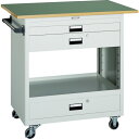 【送料別途】【直送品】TRUSCO スチール製ワゴン(溶接一体構造) ツールワゴン 750×500×H880 浅2深1引出 天板付 ヤンググリーン NTS-712T-YG