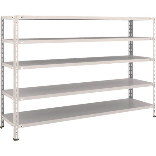 【送料別途】【直送品】TRUSCO スチールラック 軽量棚 中棚ボルトレス型1800X450X1200 5段 ネオグレー L46X-15:NG