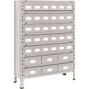【送料別途】【直送品】TRUSCO スチールラック 軽量棚875X300X1200スチール引出小X30大X6 ネオグレー 43V-808A5B2:NG(3)