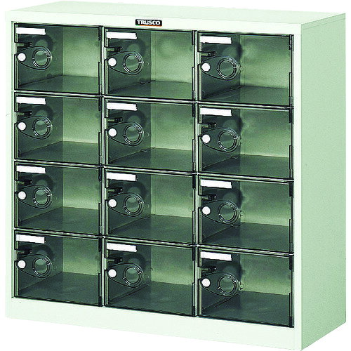 【送料別途】【直送品】TRUSCO シューズケース 12人用 900X380XH880 透明 SC-12PC