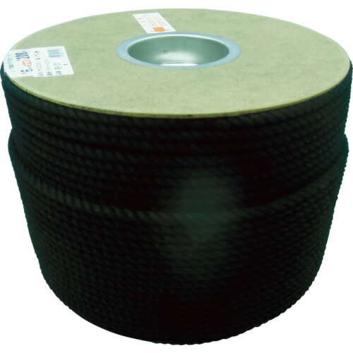 ユタカメイク ポリエステルロープ ドラム巻 6φ×200m 黒 PRS-101