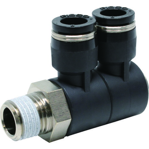 ピスコ チューブフィッティング ダブルユニバーサルエルボチューブ8ネジ02 PHW8-02