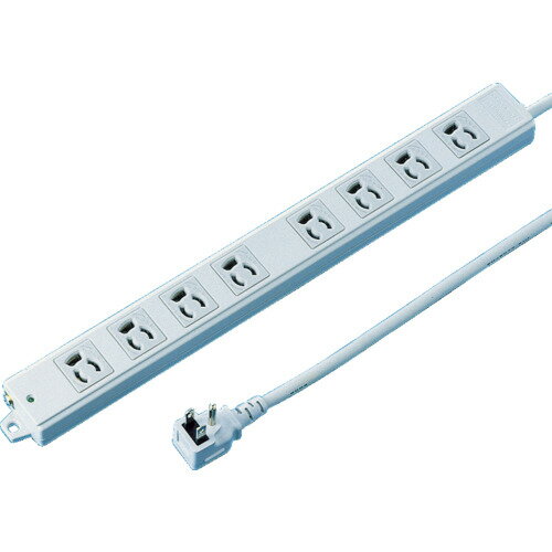 SANWA 工事物件タップ 抜け止めコンセント 8個口 L型 ケーブル長3m TAP-K8L-3