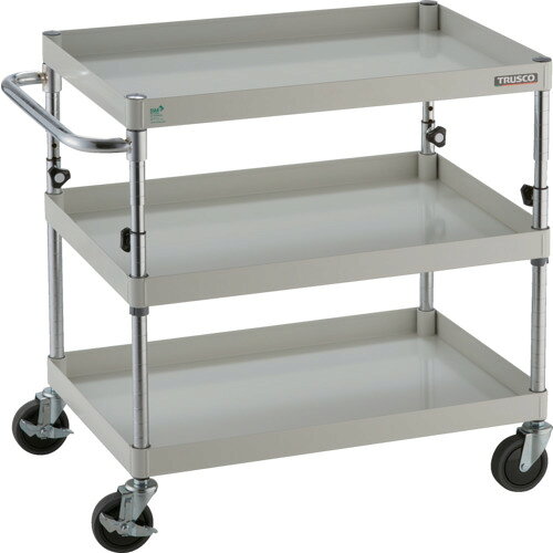 【送料別途】【直送品】TRUSCO ツールワゴン フェニックスワゴン 省音 750X500XH700~950 3段 ホワイト ..