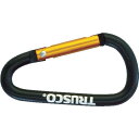 TRUSCO カラビナ 線径5mmX50mm D型 ブラック TKN550BK