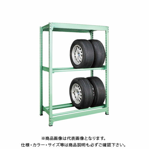 【送料別途】【直送品】サカエ SAKAE タイヤラック 3段 単体タイプ H1800×W1200 グリーン MT1812M03T