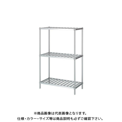 【メーカー】 ●シンコー(株) 【特長】 ●φ38mm太径パイプを使用した丈夫なステンレスラックです。 ●通気性に優れたスノコ棚仕様 【仕様】 ●SUS430 No.4仕上げ ●スノコ棚3段 ●(W)1188×(D)338×(H)1800 ●自重：27kg ●静止均等荷重200kg/段 ●組立式 ●ご使用方法により高さ変更や棚段数の変更が可能です ●G購入法：× ●分類：ステンレス製品 ●組立式：○
