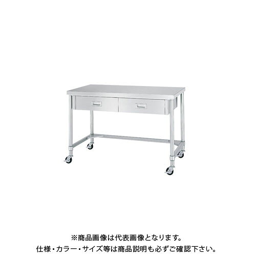 【メーカー】 ●シンコー(株) 【特長】 ●φ38mm太径パイプを使用した丈夫なステンレス作業台です。 ●耐食性に優れたSUS304製。 【仕様】 ●SUS304 No.4仕上げ ●下枠：三方枠 ●引出個数：4 ●キャスター：スチール金具 φ75ウレタン車 ストッパー付 ●(W)1800×(D)600×(H)800 ●自重：55.7kg ●静止均等荷重：150kg/天板 ●全高310mm〜850mmまで高さ調整無償(5mmピッチ) ●G購入法：× ●分類：ステンレス製品 ●組立式：○ 【注意】 ※こちらの商品は受注生産品のため、目安よりお届けにお時間を頂く場合がございます。 また、上記の理由から、ご注文後のキャンセル・返品はお受け致しかねます。予めご了承ください。