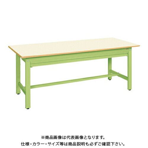 【送料別途】【直送品】サカエ SAKAE 軽量作業台KKタイプ 全面引出付(ポリエステル天板) W1200×D900×H740 (グリーン×アイボリー) KK-40NZIG