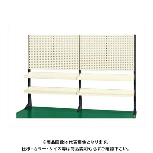 【送料別途】【直送品】サカエ SAKAE ポール型架台(パンチングパネル/棚板付) W1800×D50×H1010 (ダークグレー×アイボリー) KP-M180PT