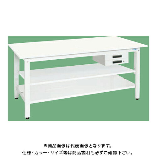 【送料別途】【直送品】サカエ SAKAE 軽量作業台(抗ウイルス天板/中棚中板付) 引出...